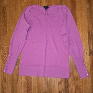 Talbots | Long slightly puff sleeve with pink pearl